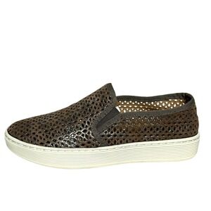 Sofft Slip On Sneakers Women Size 6M Bronze Laser Cut Leather Comfort Shoes